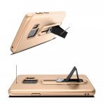 Wholesale Galaxy S9+ (Plus) Runner Slide Stripe Finger Holder Stand Case (Gold)